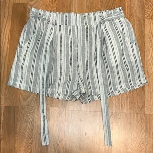 Striped high waisted shorts